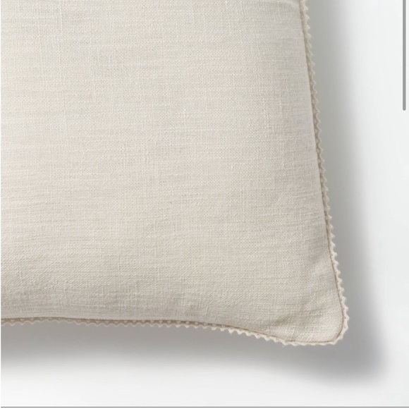 Studio McGee Oversized Square Throw Pillow Lace Trim Cream - Picture 3 of 4